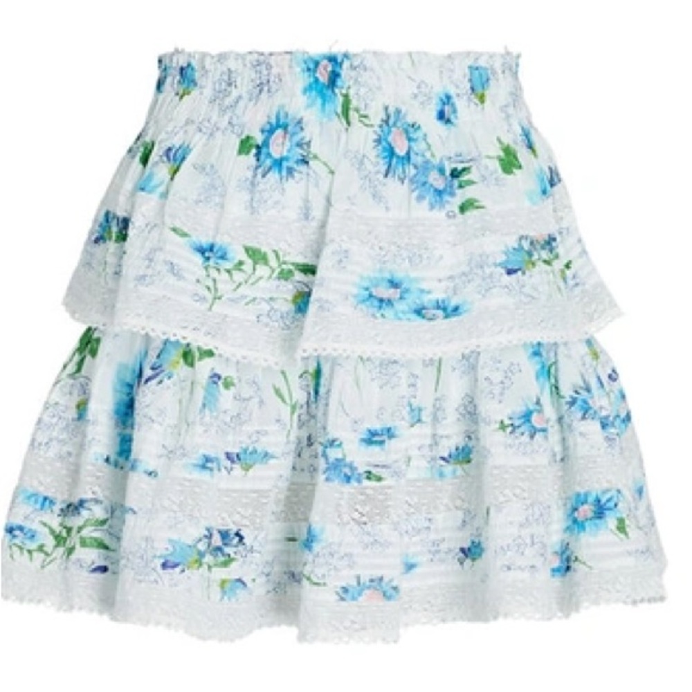 LoveShackFancy Ruffled Layered Mini Skirt XS